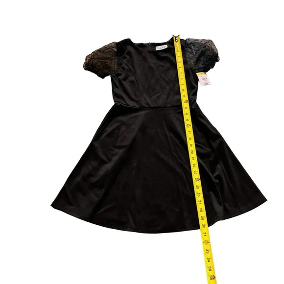 Blush by us Angels Black Girls Dress A-line Mesh puff Sleeves Crew Neck 10 NWT - Picture 4 of 12